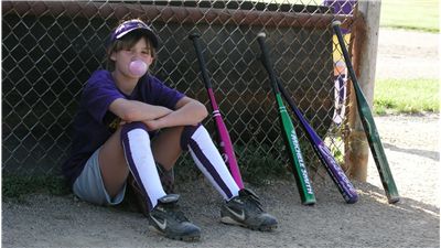 Chewing Gum Girl In School